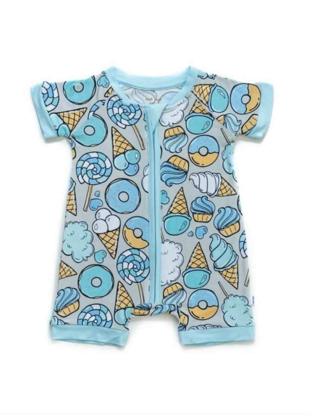 Little Sleepies Blue Sweet Treats Romper 3T EUC